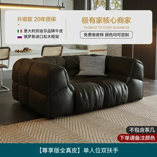 Puff Leather Sofa Bedrooms Comfortable Reclining Luxury Designer Lazy Sofa Modern Minimalist Sofy Do Salonu Home Furniture
