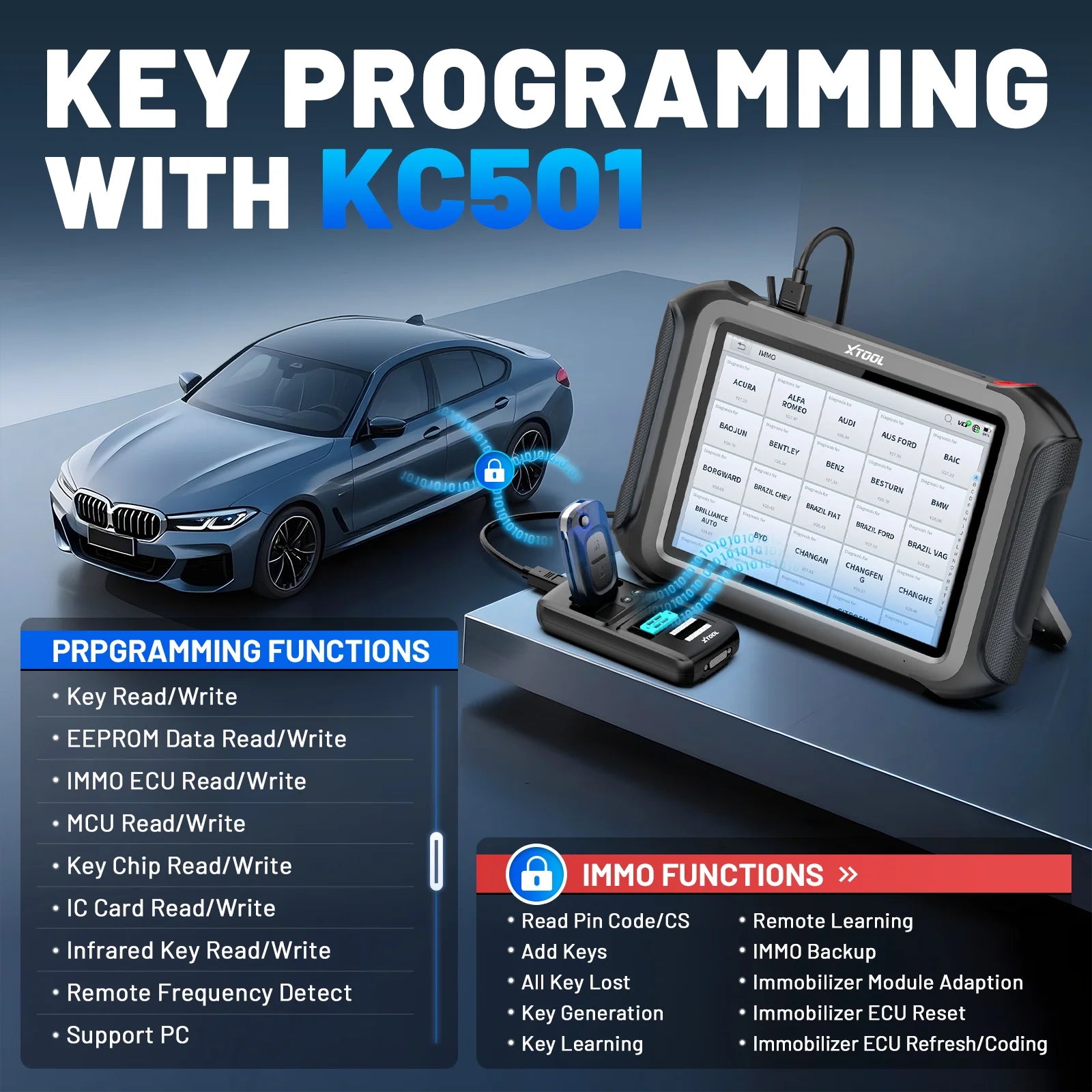 Matte Plastic Immobilizer Key Programmer X100 MAX — Black | KIMLUD