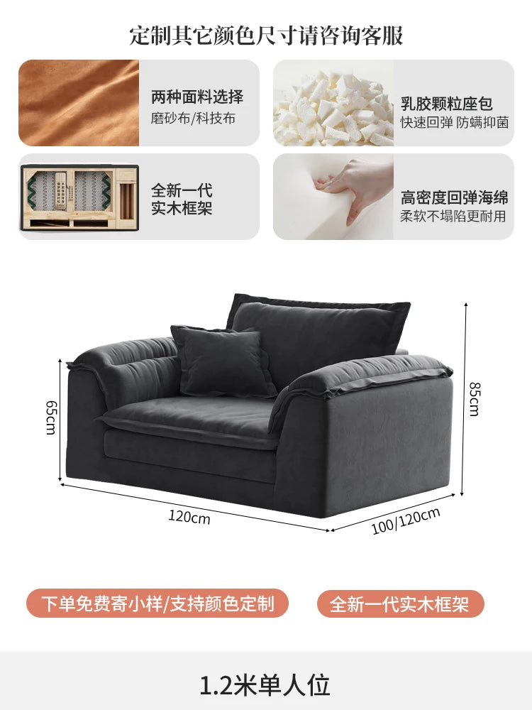 Nordic Romantic Sofa Bed With Down-Filled Cushions — Charcoal Gray | KIMLUD