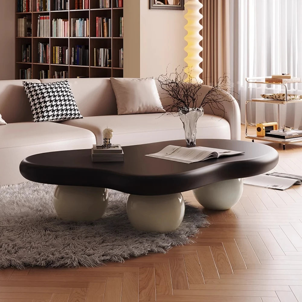 Black Modern Side Table Round Organizer Minimalist Unique Coffee Tables Premium Nordic Tavolino Da Salotto Home Furniture