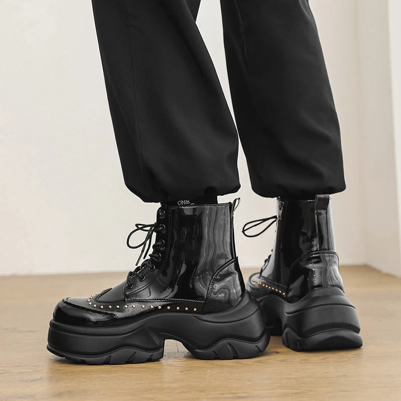 Motorcycle Boots – Sequined Toe Detail – Ankle Boots | KIMLUD