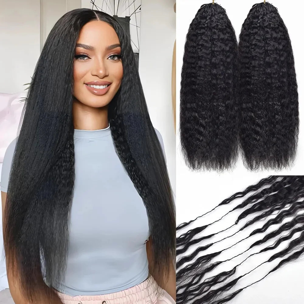 Hair Extensions – Knotless Feather Crochet – Virgin Human Hair | KIMLUD