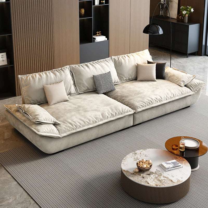 Velvet Designer Classic Sofa Minimalist Lounge — White | KIMLUD