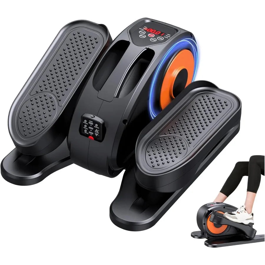 Under Desk Elliptical Electric Seated Pedal Exerciser Quiet and Compact Mini Ellipse Leg Exerciser with Display Monitor Remote