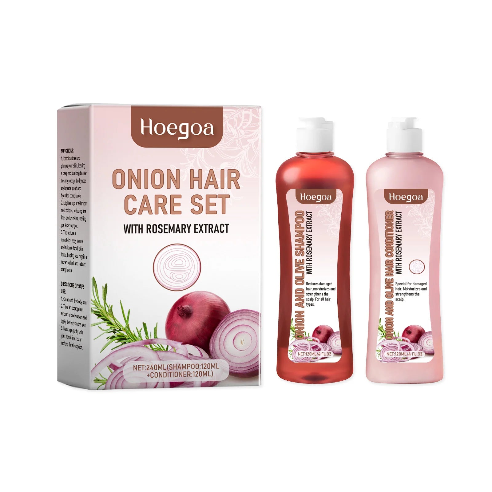 Rose-Pink Packaging Hair Care Set Anti Frizz Deep Nourish — Rose Pink | KIMLUD