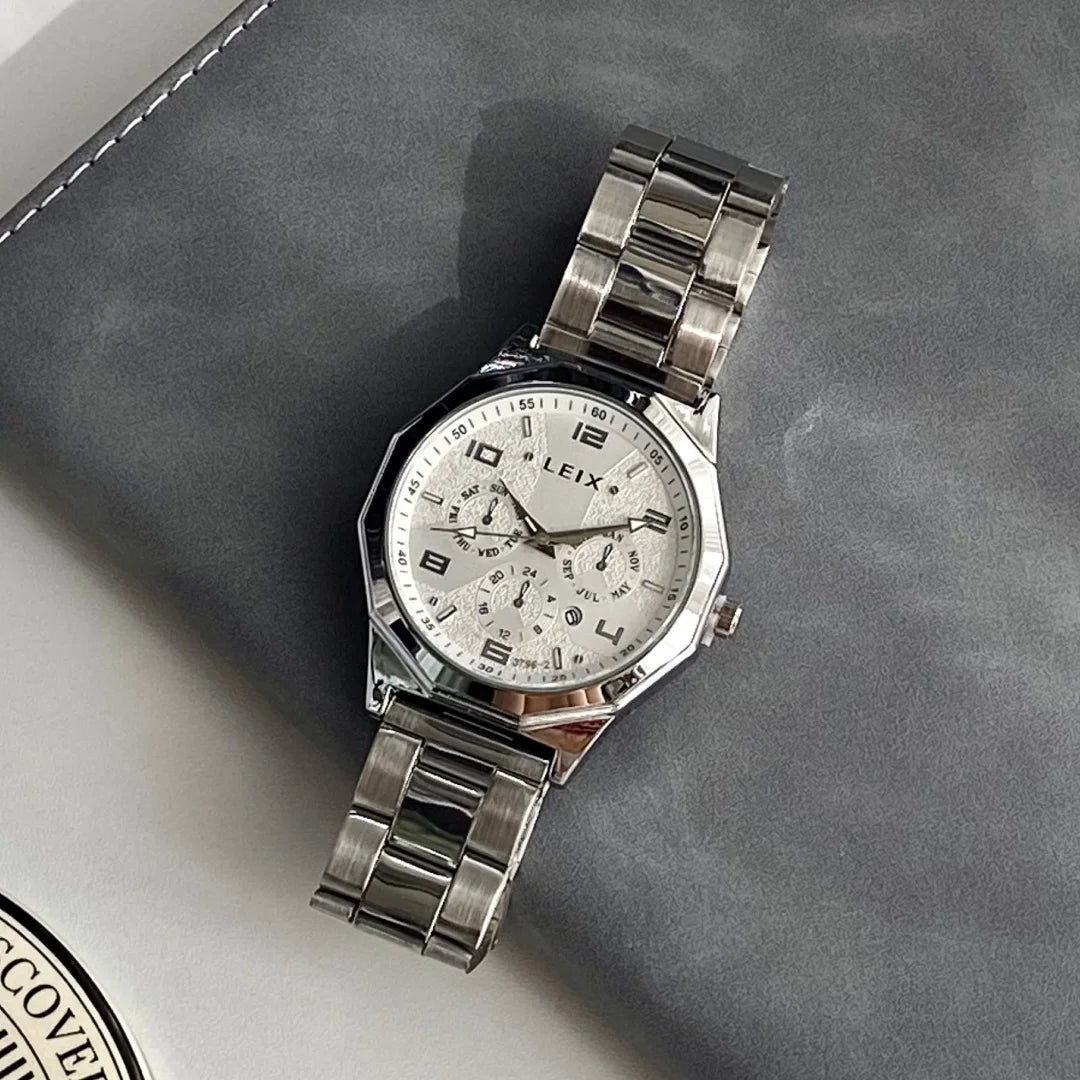 Men's Analog Quartz Watch with Date Stainless Steel Band Wristswatch for Man Casual Sports Watches Clock Male Relogio Masculino