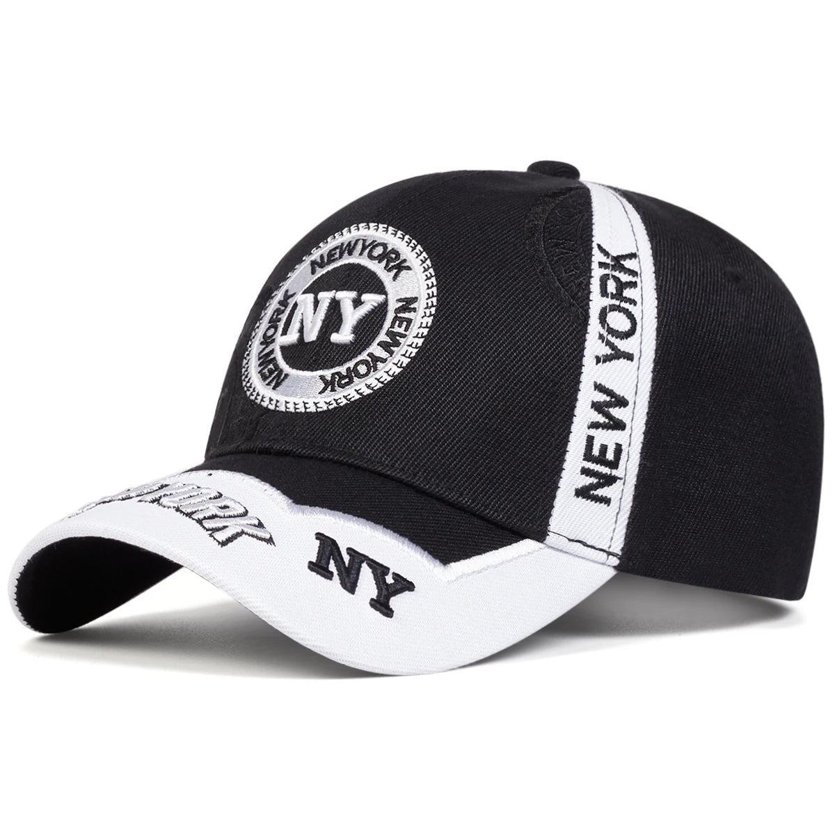 Letter Embroidered Baseball Cap Adjustable — Black | KIMLUD