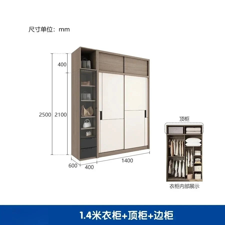 Luxury Modular Wardrobes Sliding Door Orgnizer Modern Bedroom Wardrobe Display Wooden Stylish Armario Ropero Bedroom Furniture