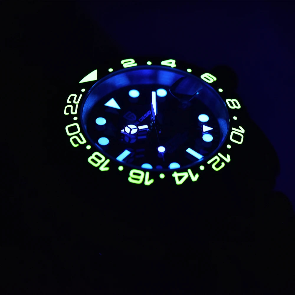 PAGANI DESIGN New NH34 Men Mechanical Watches Top Brand Sapphire Glass GMT Watch 10BAR Waterproof Stainless Steel Watch for Men