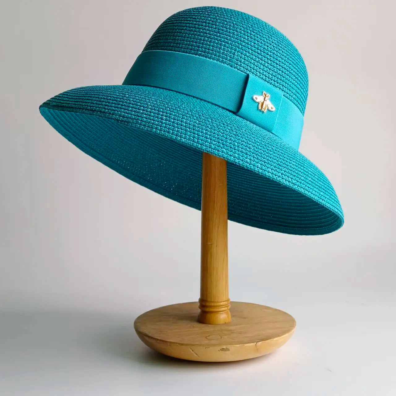 Straw Hepburn Style Solid Sun Hat — Natural | KIMLUD
