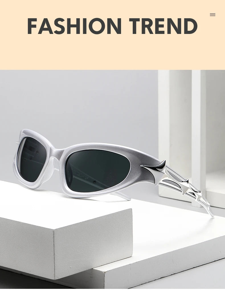 Y2K Punk Sunglasses Anti Light UV400 — Black | KIMLUD
