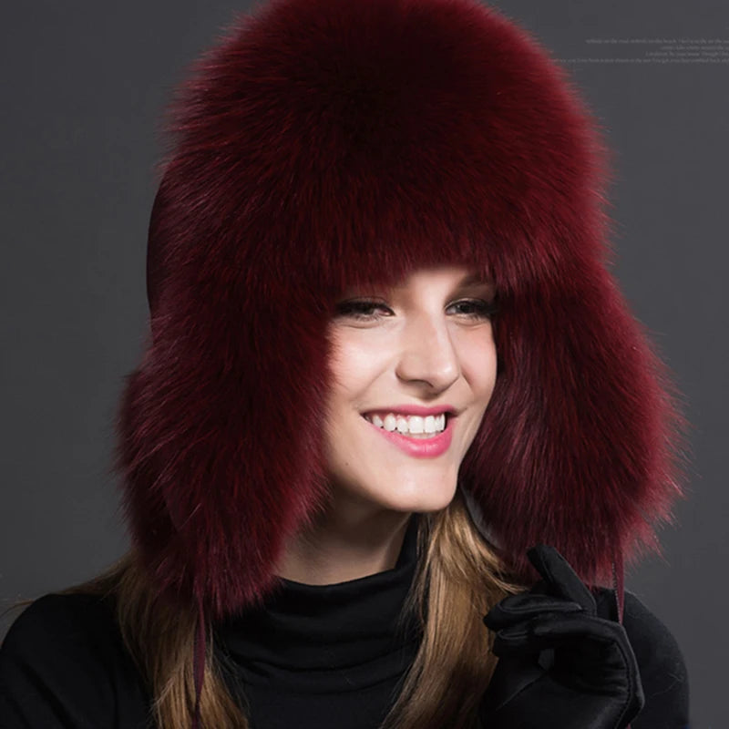 Ushanka Hat – Thick Winter Warmth – Real Fox Fur | KIMLUD