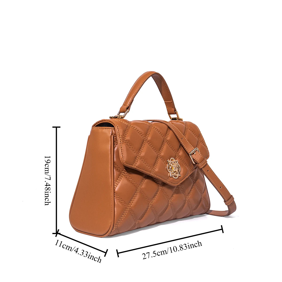 Quilted Square Bag - Top Handle Crossbody - Square Silhouette | KIMLUD