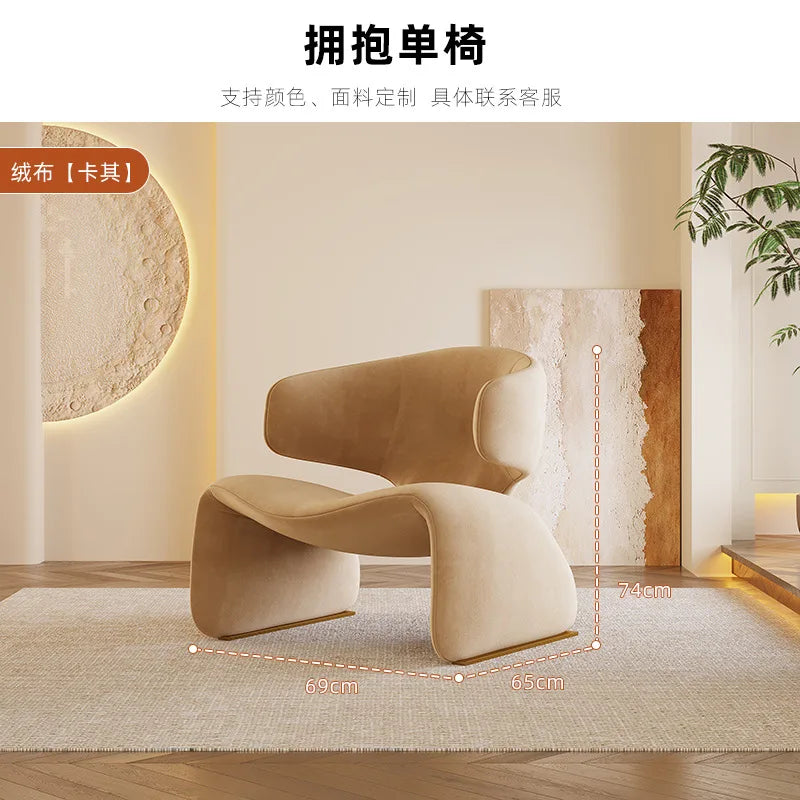Faux Leather Chair Modern Nordic Ergonomic Backrest — Ivory | KIMLUD
