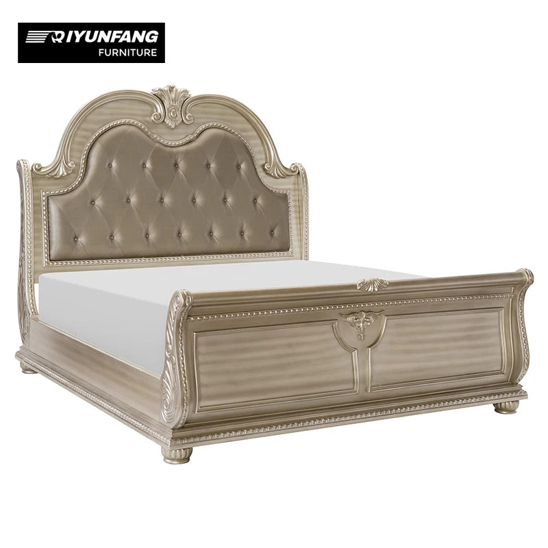 Luxury Custom Size Solid Wood Hotel Bedroom Furniture Set Modern Design Queen/King Beds for Dubai & Qatar Hotels