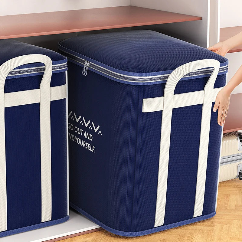Non-Woven Fabric Flat Storage Organizer Bag — Grey | KIMLUD