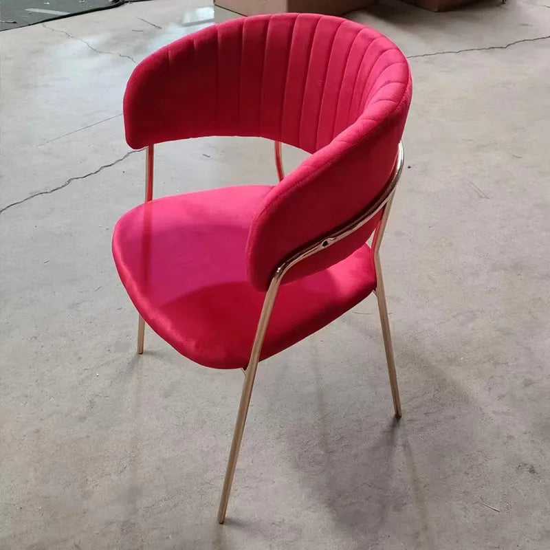 A Italian Style Modern Elegant White Cream Home Metal Legs Armrest Cafe Restaurant Chair Black Modern Velvet Dining Room Chairs