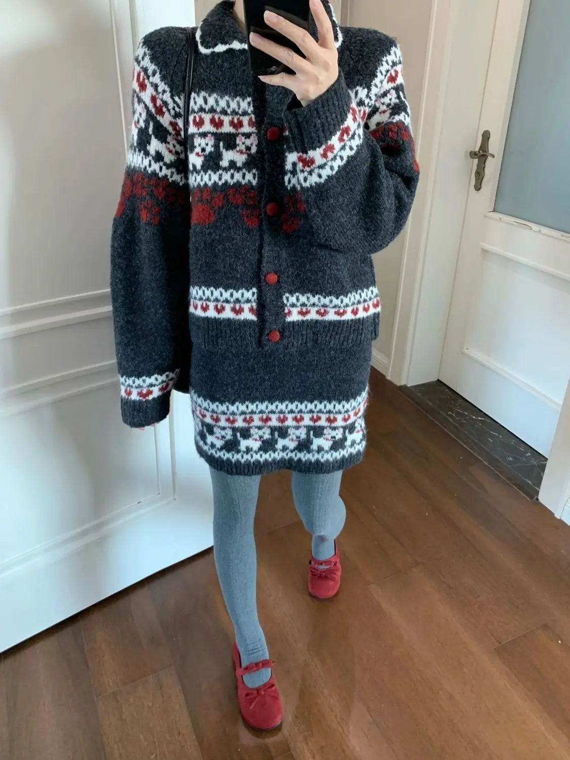 KIMLUD, Knitted Suit Women 2025 Fashion Vintage Sping Autumn Cardigan Sweater Coat Short Skirt Ladies Two Piece Set Outfits, KIMLUD Womens Clothes