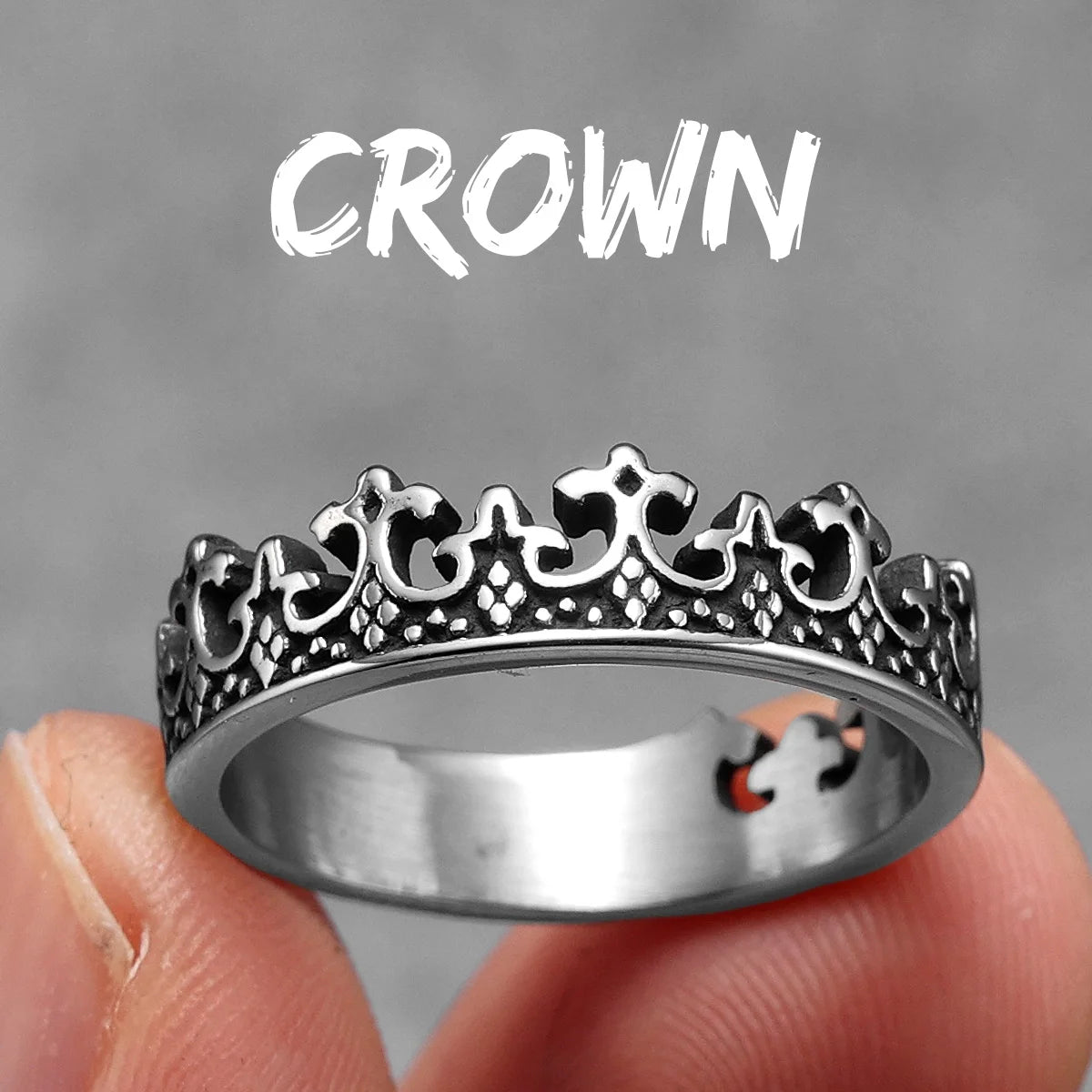 Simple Crown Stainless Steel Men Rings Punk New In For Male Women Fashion Jewelry Creativity Gift Wholesale Dropshiping