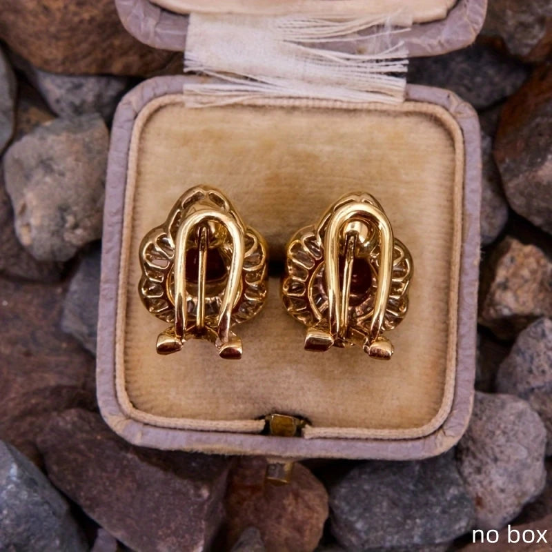 Retro Sparkling Unique Luxurious White Zirconia Women's Synthetic Gemstone Earrings Elegant Personalized Party Gift Accessories