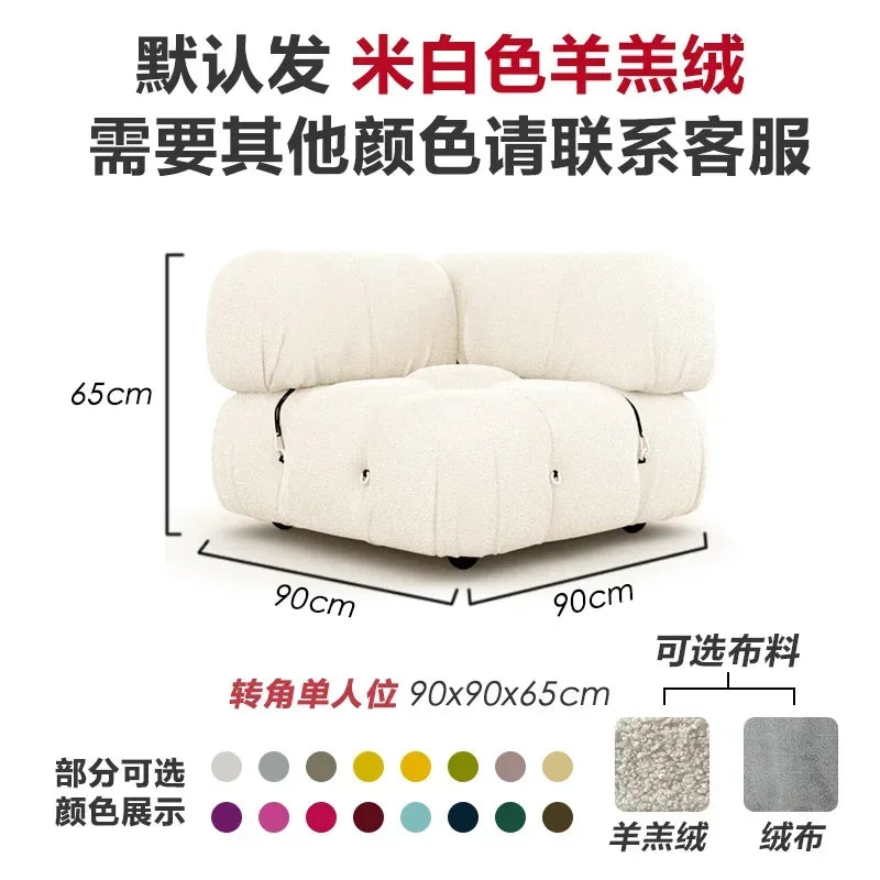 Nordic Modern Sectional Sofa Recliner With Ultra Plush Cushions And Minimalist Silhouette — Cream Ivory | KIMLUD