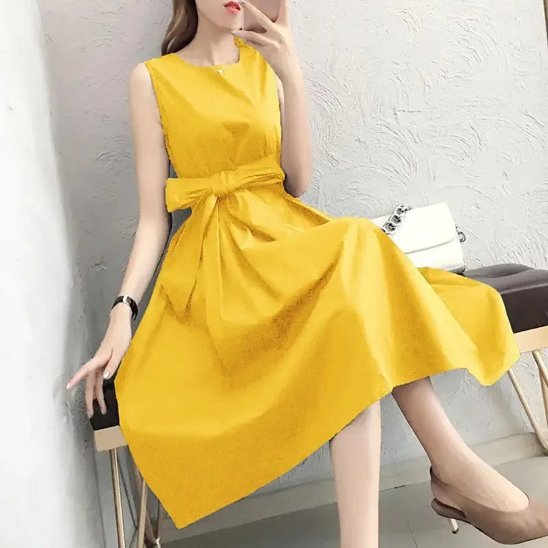 French Vintage Design Unique Summer New Hepburn Style Goddess Elegant Sleeveless Dress Fairy System Women's Dress China Origin