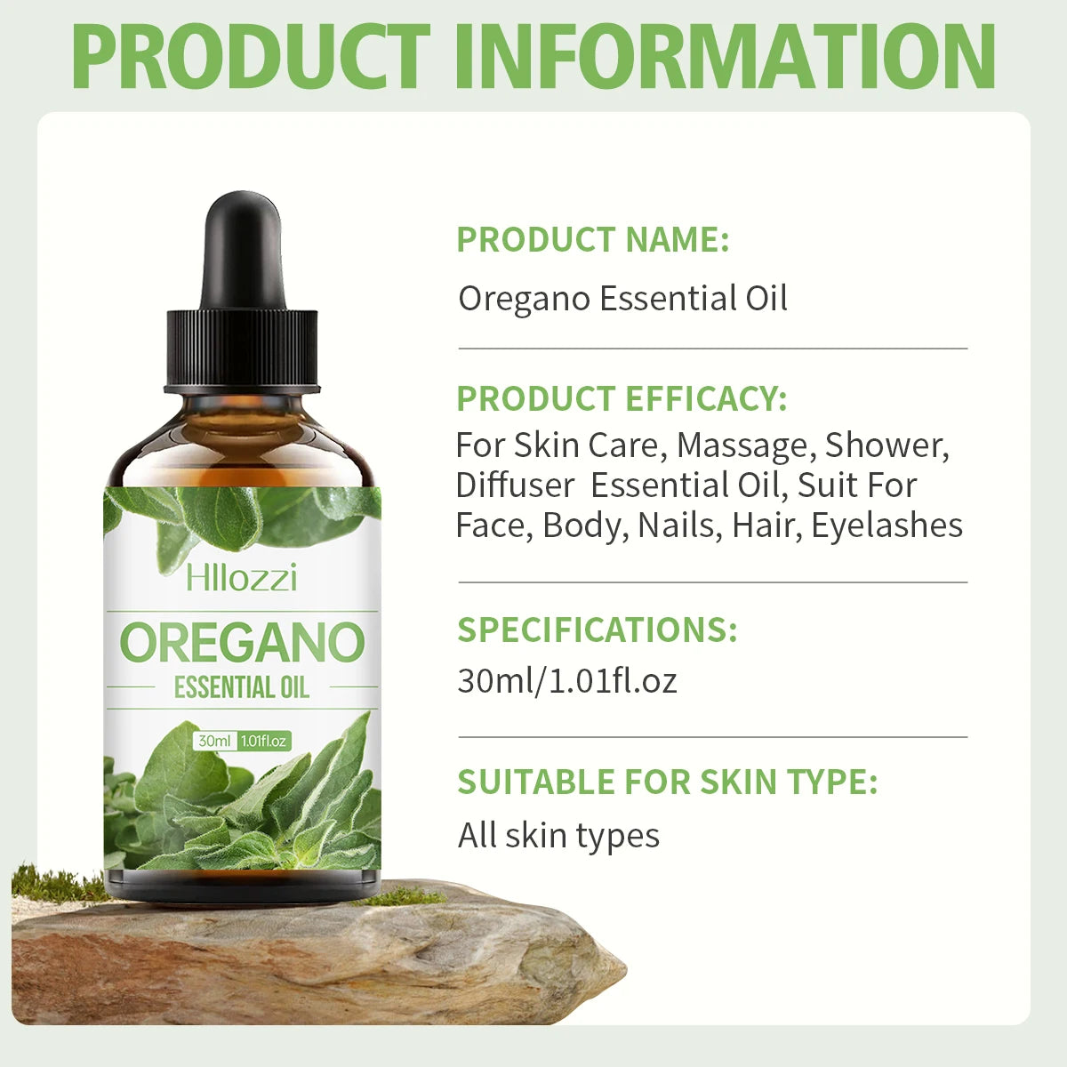 Pure Oregano Essential Oil 30ml Hydrating Aromatherapy For Calm Environments — Green | KIMLUD