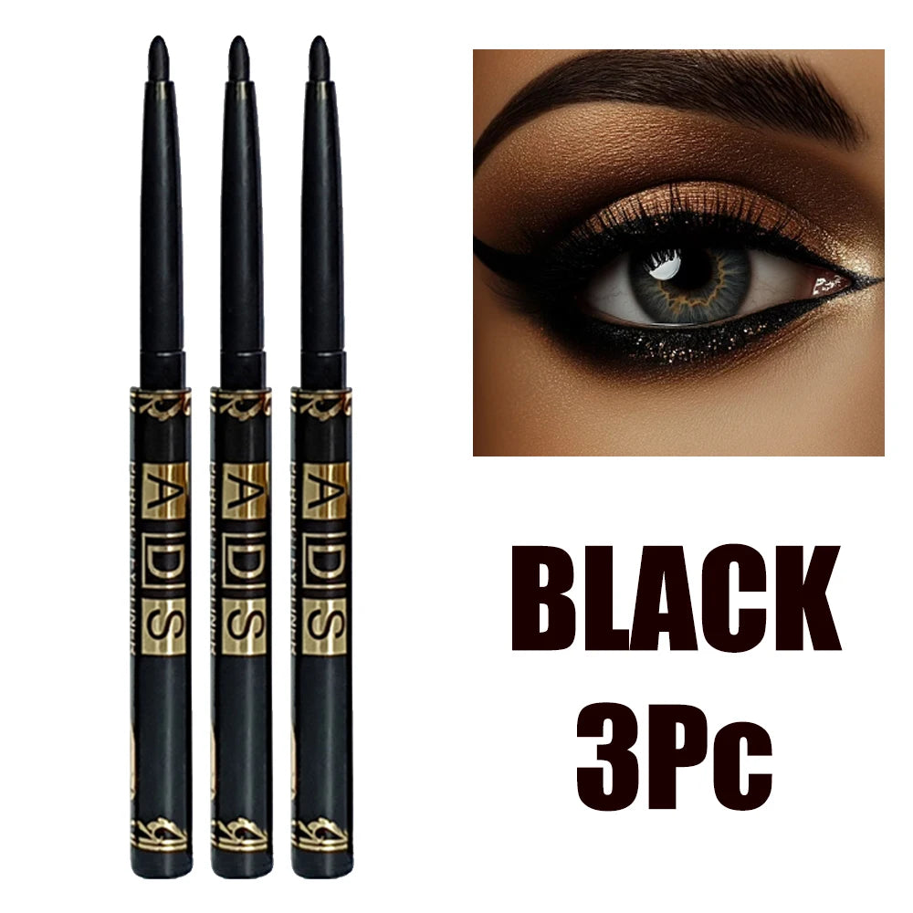 Eyeliner Pencil – 2 Pack Waterproof – Dual-Ended – Matte Black | KIMLUD