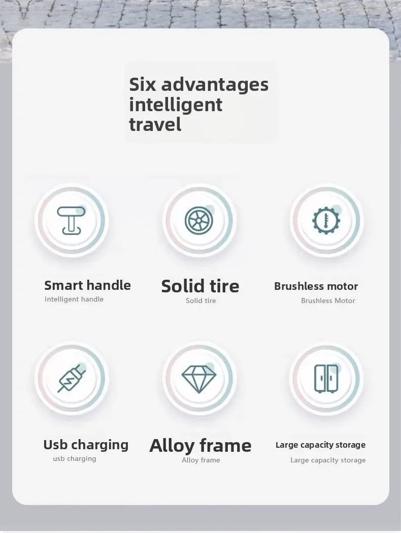 Electric Suitcase Scooter 20 Inch Front-Open — Silver | KIMLUD