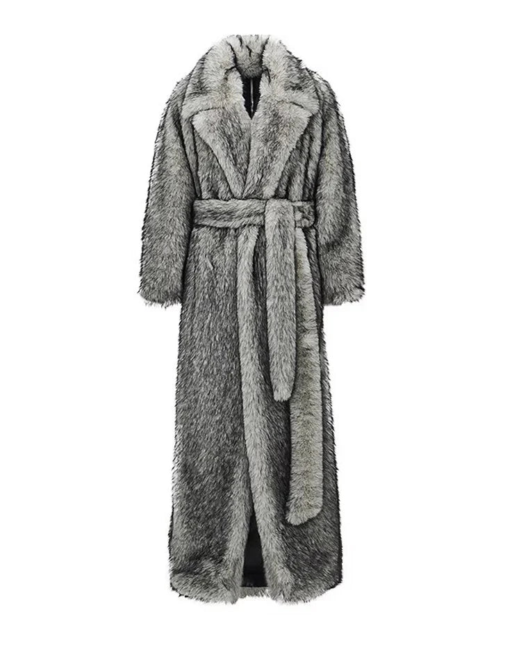 Men's Fur Coat – Fox Fur Lapels – Long Overcoat | KIMLUD