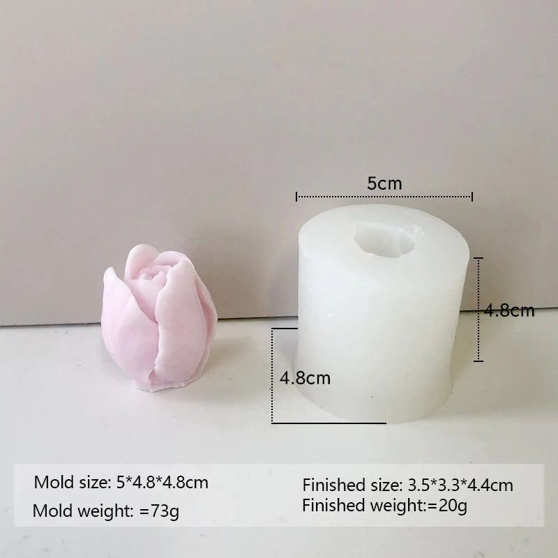 KIMLUD, Budding Open Flowers Silicone Candle Mold Mini Flower Soap Gypsum Crafts Resin Mould DIY Chocolate Ice Cake Baking Molds, KIMLUD Womens Clothes