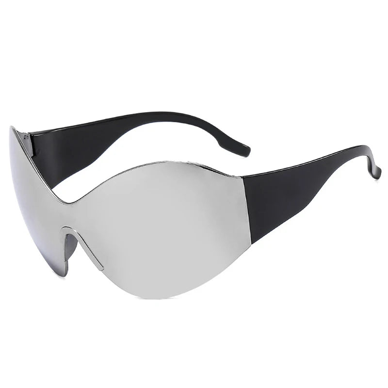 Sunglasses Oversized Punk Plastic Frame — Black | KIMLUD