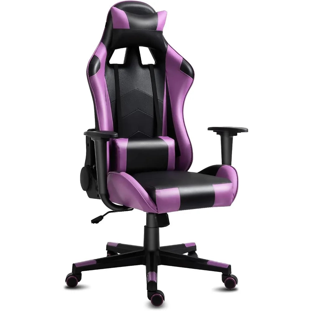 KIMLUD, Modern-Depo Gaming Chair Recliner, Ergonomic Swivel Office Computer Desk Chair with Headrest Lumbar Support, Black Purple, KIMLUD Womens Clothes