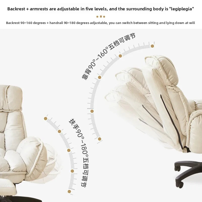 Ergonomic Plush Microfiber Office Chair With Backrest — Dove Gray | KIMLUD