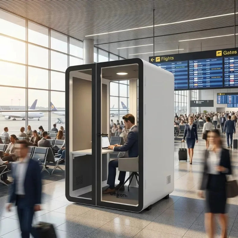Soundproof Booth – Dual-Purpose Work And Rest – Tempered Glass | KIMLUD