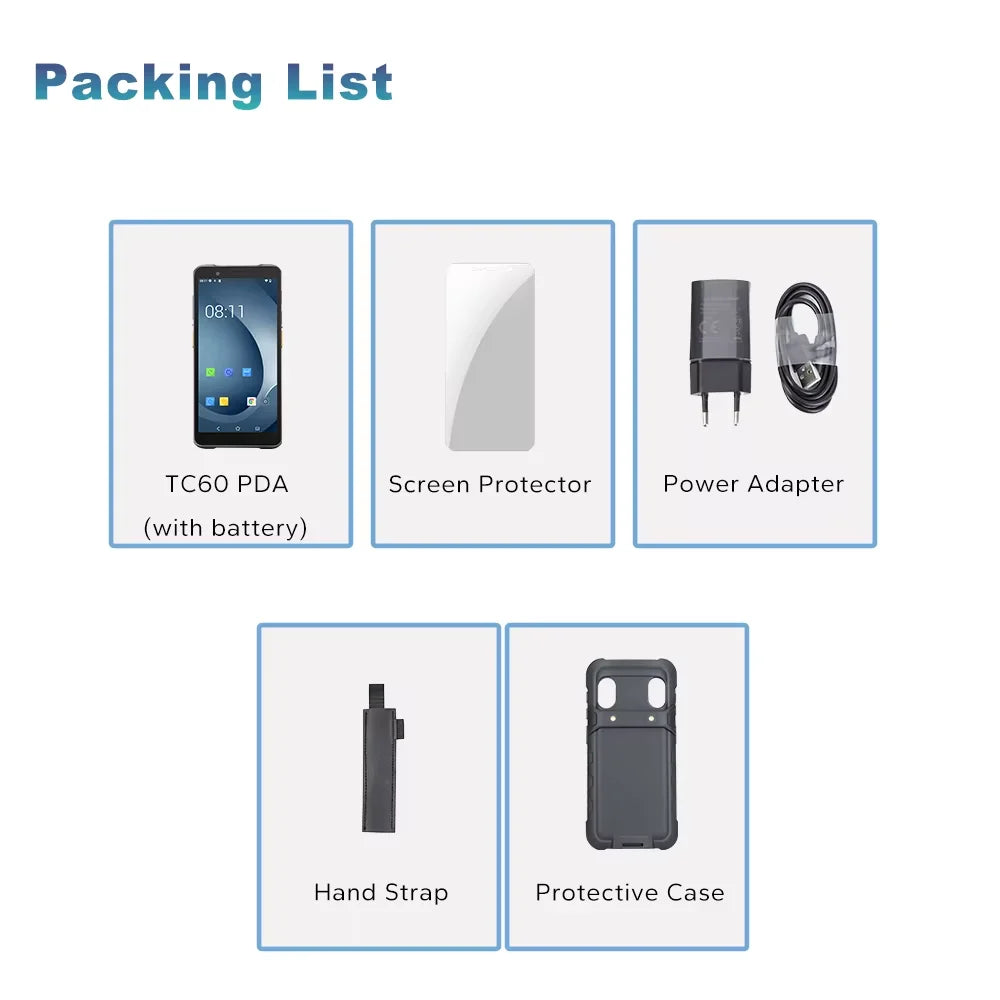 TC60 6.0-inch PDA Rugged Android Smart Terminal 2DBarcode Scanner with WIFI Bluetooth High Quality Mobile Industrial RFID