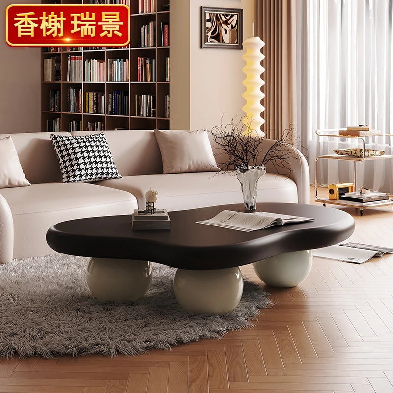 Black Modern Side Table Round Organizer Minimalist Unique Coffee Tables Premium Nordic Tavolino Da Salotto Home Furniture