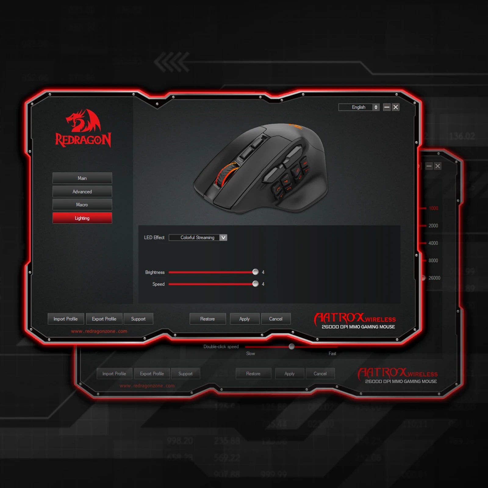 Redragon M811 PRO Wireless MMO Gaming Mouse, 15 Programmable Buttons RGB Gamer Mouse, 10 Side Macro Keys