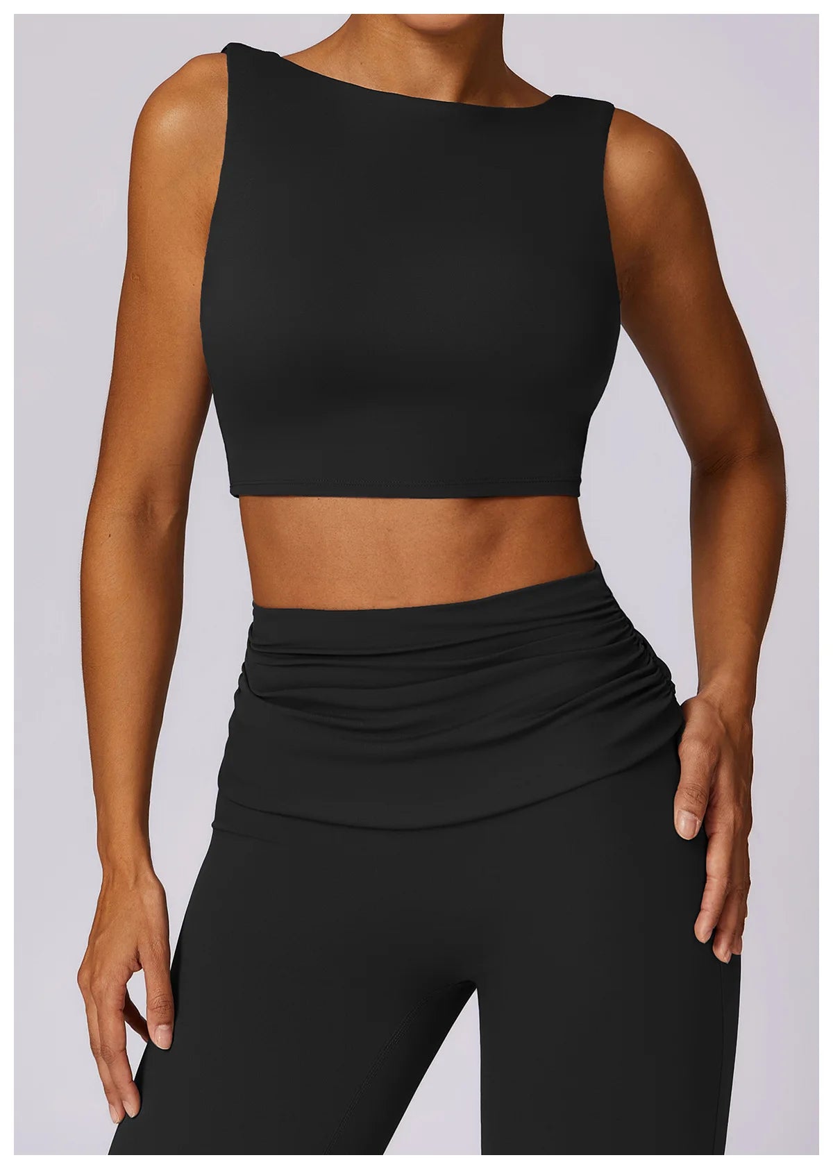Nylon-Spandex Sports Bra Backless Push Up — Slate Blue | KIMLUD
