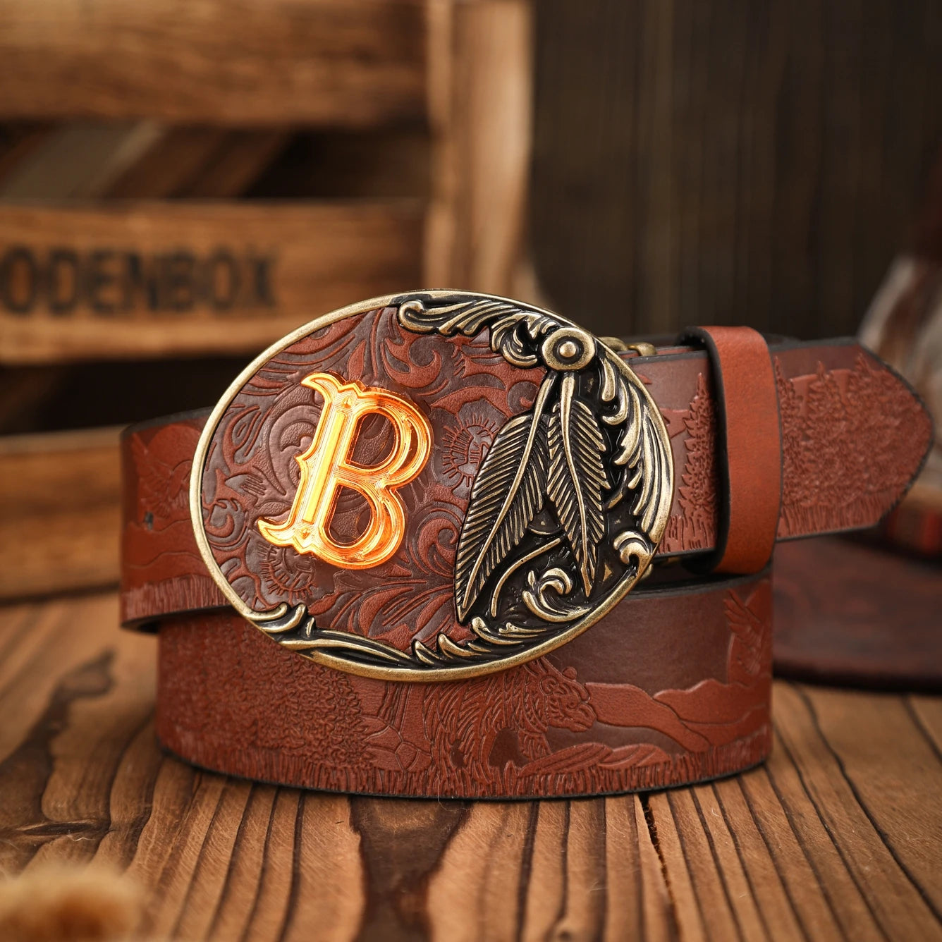 PU Classic Retro Unisex Western Belt — Black | KIMLUD