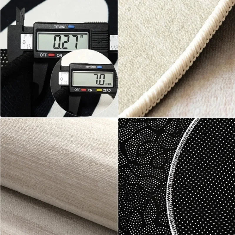 Polyester Rug Abstract Art Irregular Edges Rectangular Wilton Weave Hand Washable — Multicolor | KIMLUD