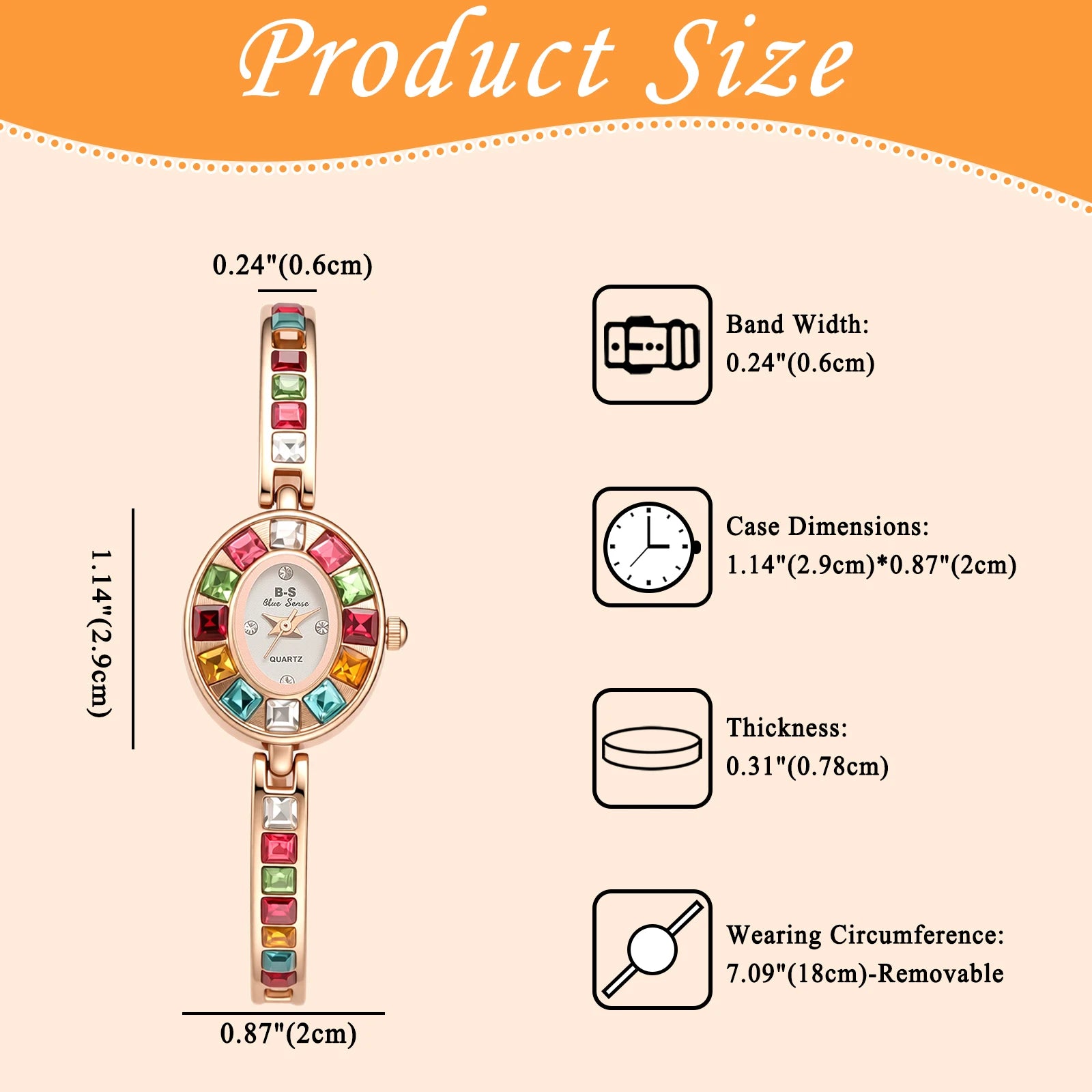 Diamond Bracelet Watch Oval Case Shell Dial — Ivory | KIMLUD