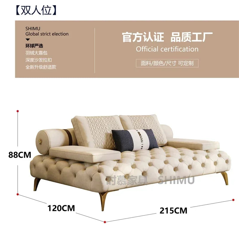 Italian Genuine Leather Sofas Sectional Modern Luxry Designer Loveseat Sofa 3 Piece Set Woonkamerbanken Living Room Furniture