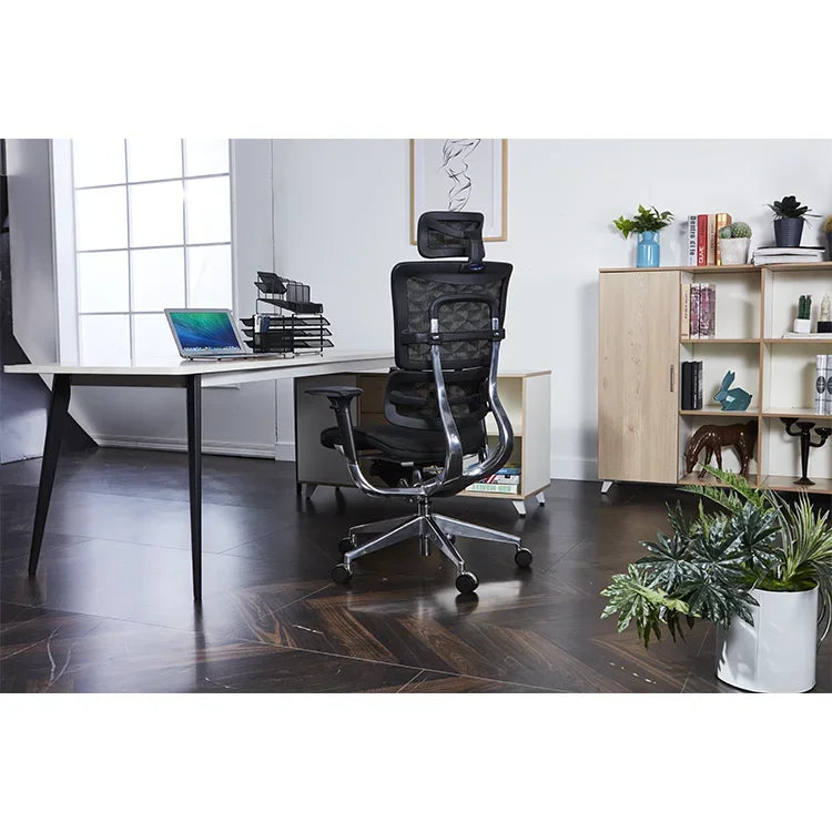Aluminum Modern Mesh Office Chair Ergonomic — Rosy Pink | KIMLUD