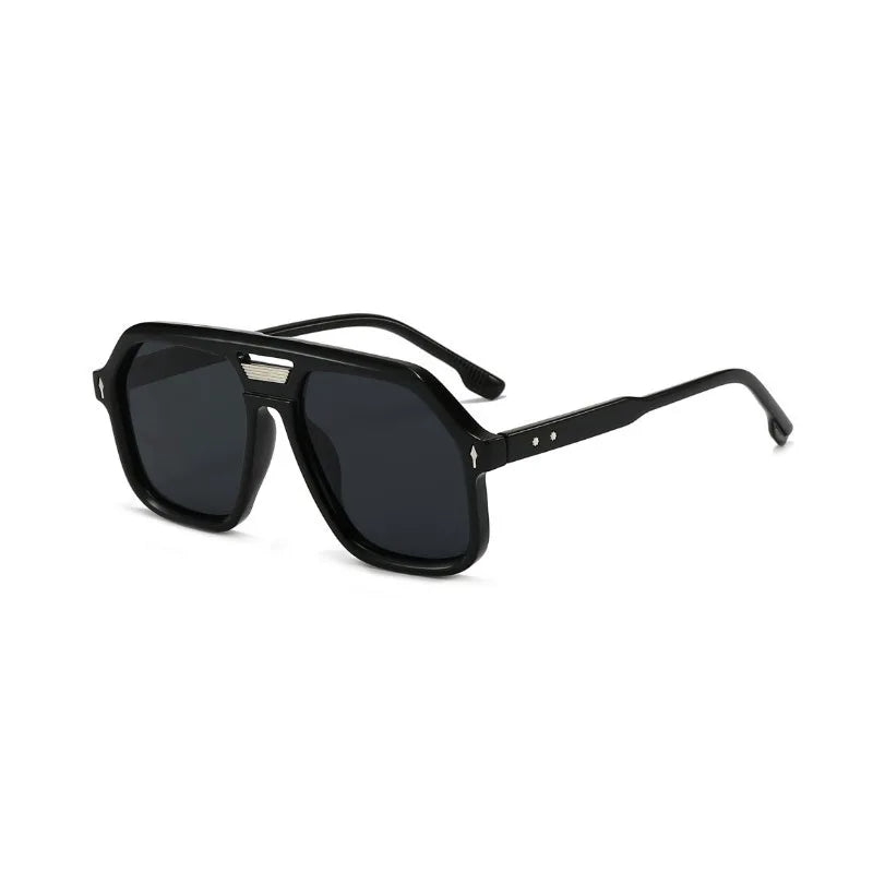 Acetate Sunglasses Oversized Vintage Hip Hop Square — Black | KIMLUD