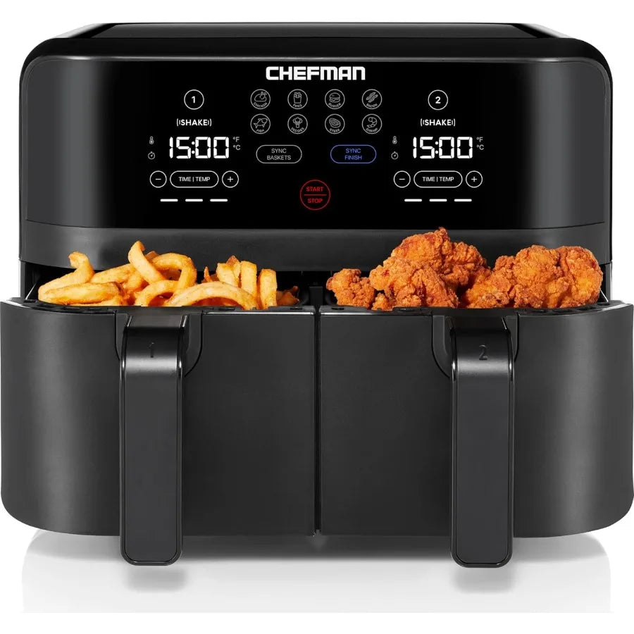 TurboFry Touch Dual Air Fryer Maximize The Healthiest Meals With Double Basket Capacity One-Touch Digital Controls And Shake Re