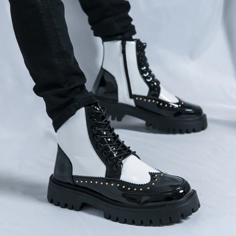 Men's Motorcycle Boots – Platform – Genuine Leather | KIMLUD