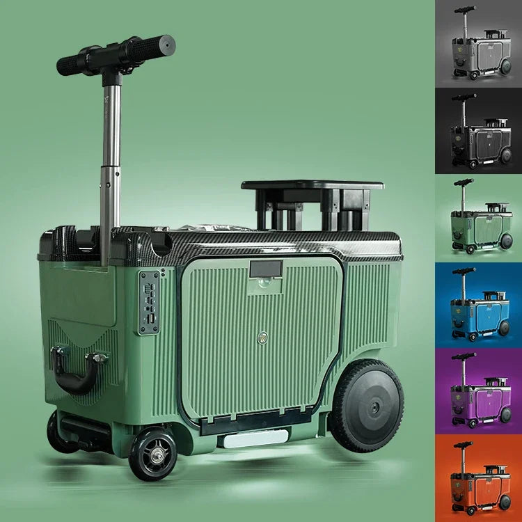 Metallic Trolley Case With USB Charging — Metallic Silver | KIMLUD
