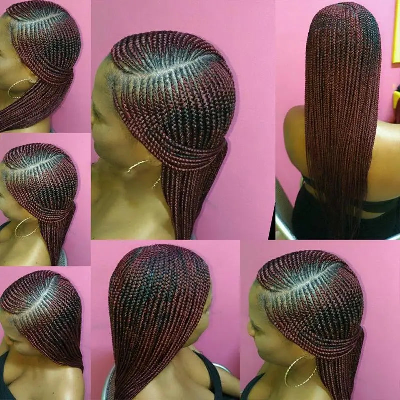 Full Lace Wig – 36 Inch – High Temperature Fiber – Burgundy | KIMLUD