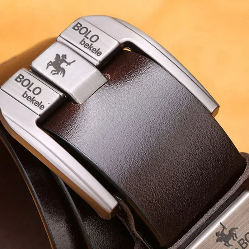 100% Genuine Leather Belt for Men Luxury Brand Designer High Quality Alloy Pin Buckle Belts for Jeans Business 2025 Cowskin Belt